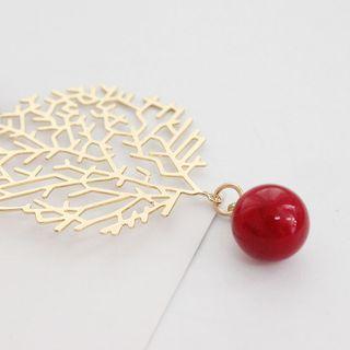 Bead & Branches Dangle Earring As Shown In Figure - One Size
