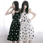 Spaghetti Strap Polka Dot A-line Dress