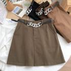 Set: Mini A-line Skirt + Chain Belt