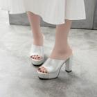 Platform Peep Toe Chunky Heel Sandals