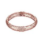 Elegant And Fashion Plated Rose Gold Openwork Cubic Zircon Bangle Rose Gold - One Size