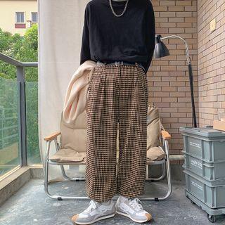 High-waist Argyle Sweatpants