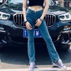 High-waist Slim-fit Flare Jeans