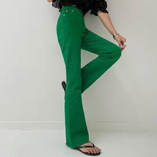 Vivid Fray-hem Bootcut Pants