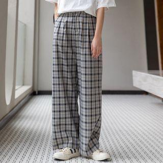 Plaid Straight Let Pants