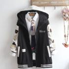 Bear Applique Hooded Jacket / Shirt / Set