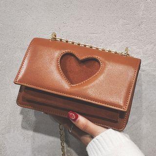 Cut-out Faux Leather Crossbody Bag
