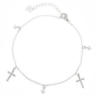 925 Sterling Silver Cross Bracelet Cross Bracelet - One Size