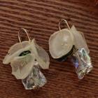 Acrylic Mesh Flower Dangle Earring A925 - 1 Pair - Pale Yellow - One Size