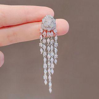 Flower Fringed Alloy Brooch Ly2260 - Silver - One Size