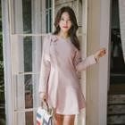 Tie-shoulder Asymmetric A-line Minidress Pink - One Size