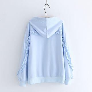Plain Frill Trim Hoodie