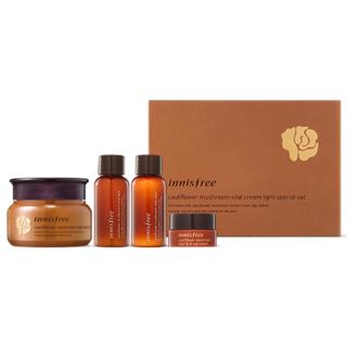 Innisfree - Cauliflower Mushroom Vital Cream Light Special Set: Cream 60ml + Skin 31ml + Lotion 31ml + Lip & Eye Cream 10ml 4pcs