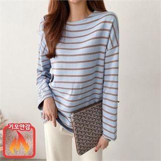 Fleece-lined Striped T-shirt