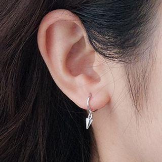 925 Sterling Silver Spike Drop Hoop Earring