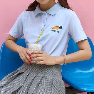 Cartoon Pattern Short-sleeve Polo Shirt