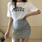 Crinkled Mini Fitted Skirt 1 Pc - Skirt - Light Gray - One Size