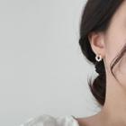 Freshwater Pearl Alloy Hoop Earring 1 Pair - Gold Bead & Faux Pearl - White - One Size