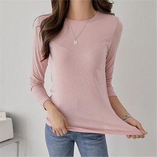 Crew-neck Slim-fit T-shirt Ivory - One Size