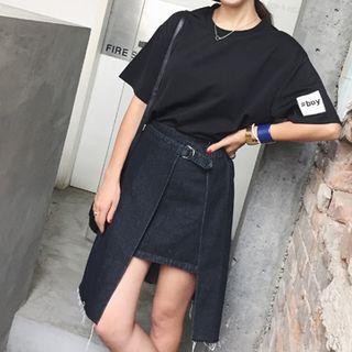 Asymmetrical Denim Skirt