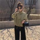 High-neck Short Military Jacket