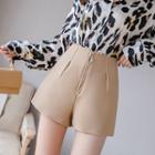 Zip Detail High-waist Shorts