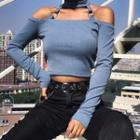 Off-shoulder Halter T-shirt