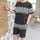 Set: Patterned Short-sleeve T-shirt + Shorts