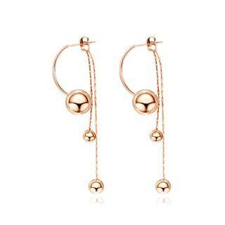 Fashion And Simple Plated Rose Gold Geometric Round Tassel 316l Stainless Steel Earrings Rose Gold - One Size