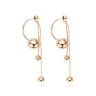 Fashion And Simple Plated Rose Gold Geometric Round Tassel 316l Stainless Steel Earrings Rose Gold - One Size