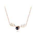 Fashion Simple Plated Rose Gold 316l Stainless Steel Elk Necklace Rose Gold - One Size