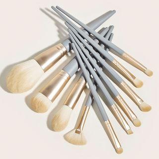 Set Of 10: Makeup Brush 10 Pcs - Gray - One Size