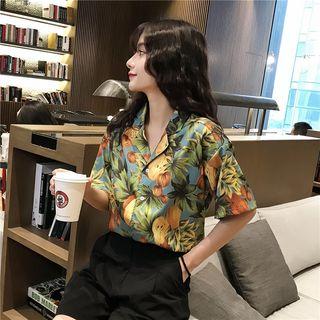 Short Sleeve Printed Shirt Print - One Size