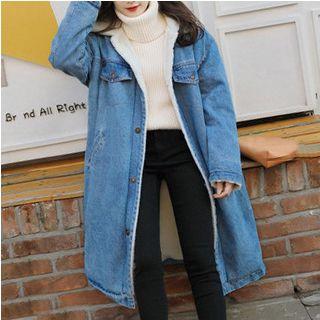 Buttoned Denim Long Coat
