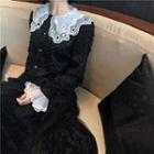 Lace Bell-sleeve Cardigan / Lace Skirt