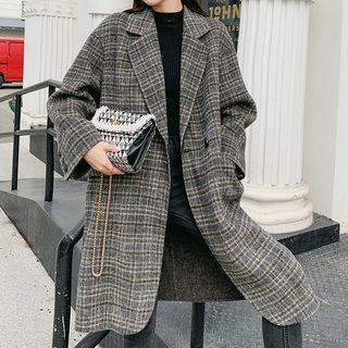 Plaid Double-breasted Thick Blazer