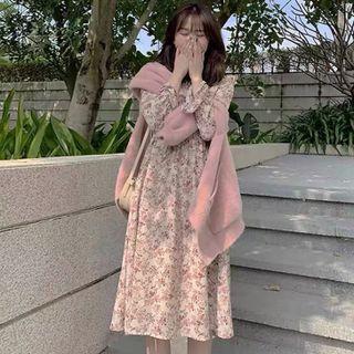 Cardigan Sweater / Floral Dress