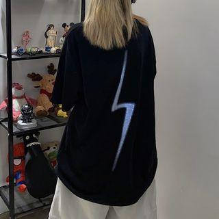 Lettering Lightning Print T-shirt