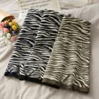 Zebra-print Slited Knit Mini Skirt