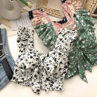Ruffled Floral Crop Camisole Top