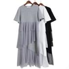 Short-sleeve Midi Layered Dress