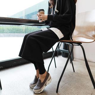 Neoprene Mock Two-piece Wide-leg Pants