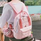 Embroidered Rose & Lettering Lightweight Backpack