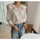 Layered Collar Blouse White - One Size