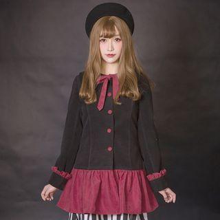 Ribbon Sailor Collar Lace Up Top