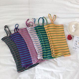 Color-block Striped Knit Tank Top