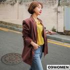 Buttoned Double-breasted Linen Jacket