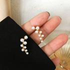 Faux Pearl Stud Earring 1 Pair - Earrings - White & Gold - One Size
