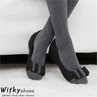 Bow-accent Hidden-heel Flats