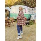 Dual-pocket Oversized Plaid Shirt